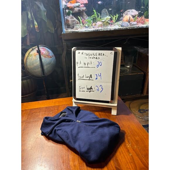 Patagonia Capilene Fleece Mens Medium 1/4 Quarter Zip Hiking Layer Navy Blue - Picture 6 of 6